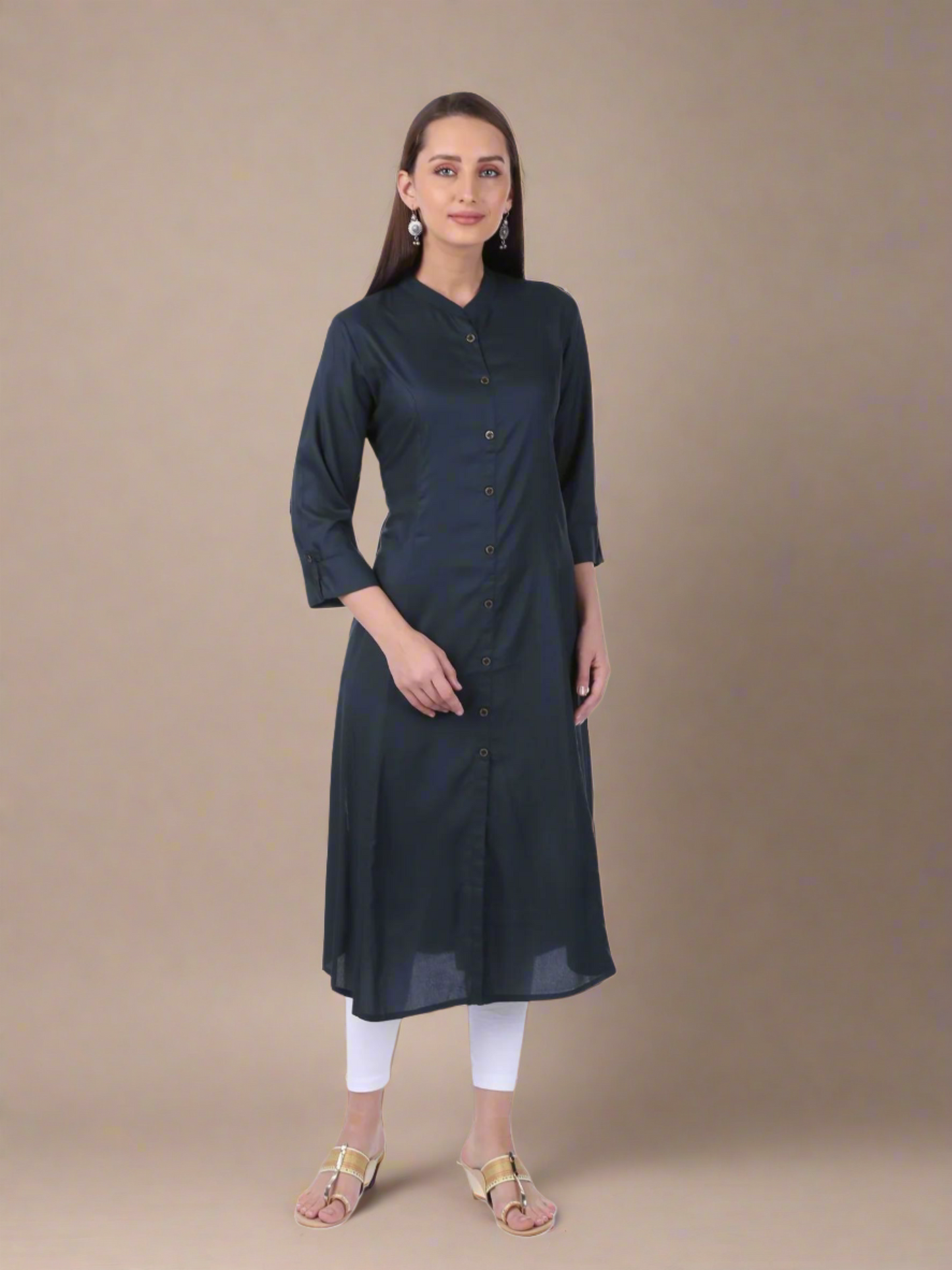 Navy Blue Essential A-Line Kurta