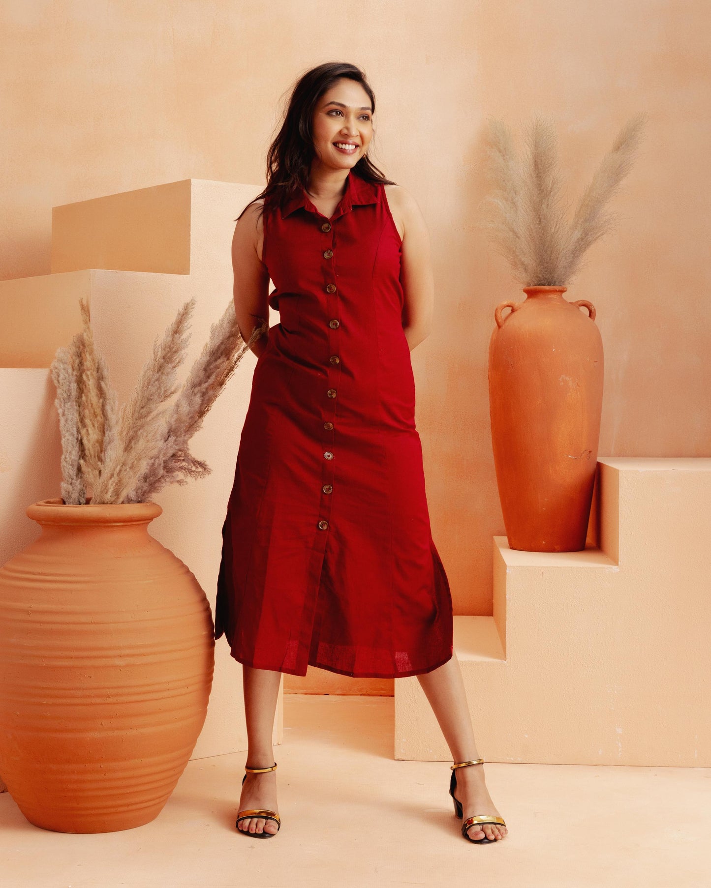 Red Essential A-line Dress