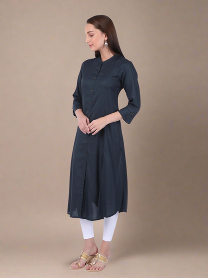 Navy Blue Essential A-Line Kurta