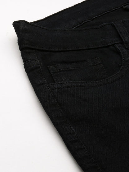 Black Solid Slim Fit Stretchable Jeans