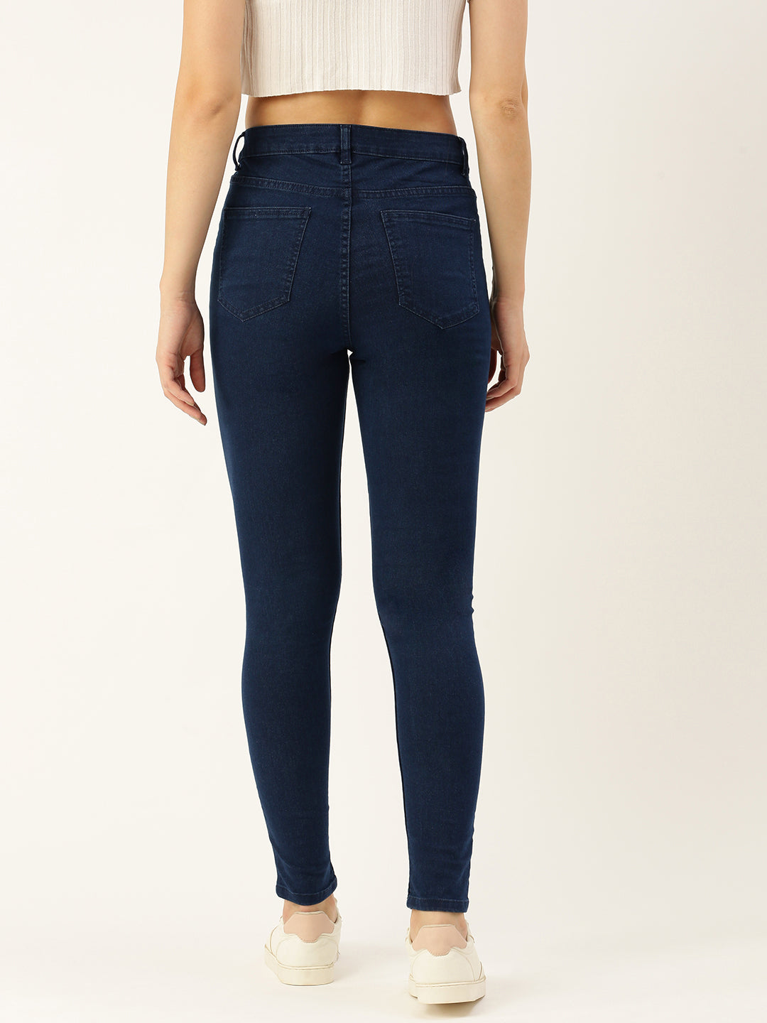 Dark Blue Solid Slim Fit Stretchable Jeans