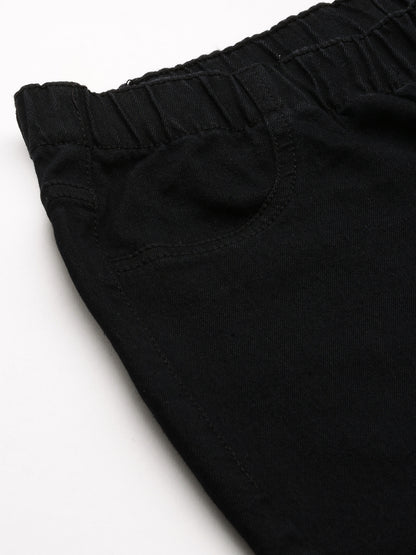 Black Solid Slim Fit Ankle Length Jeggings