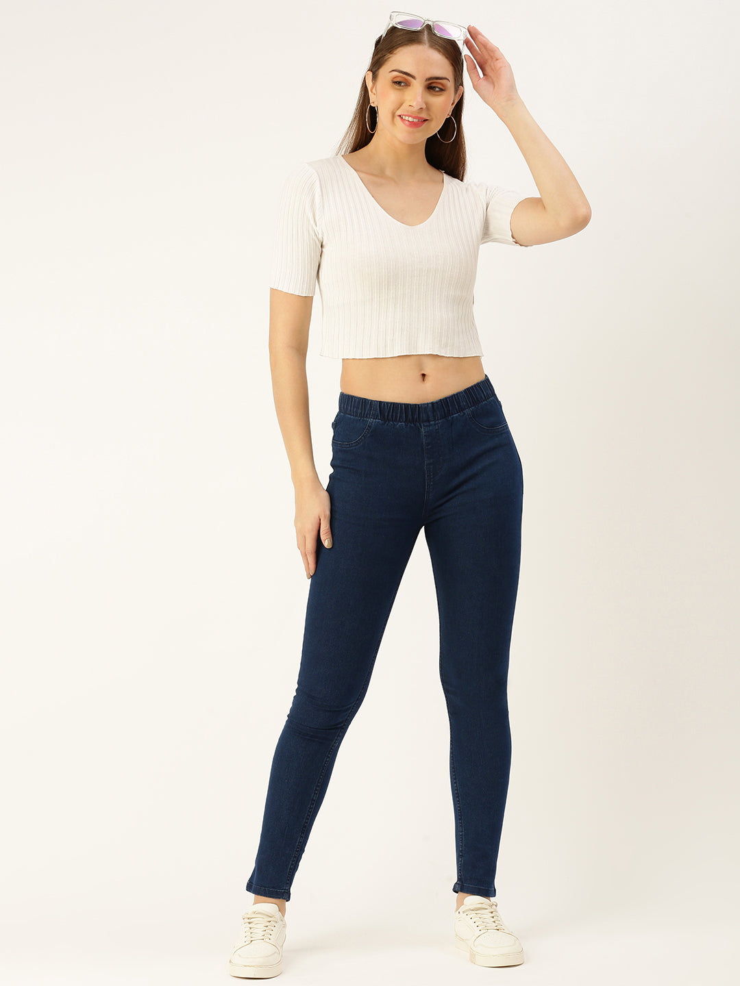 Buy Skinny Fit Solid Stretchable Ankle Length Jeggings