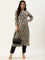 Beige Paisley Printed Straight Kurta with a pocket 