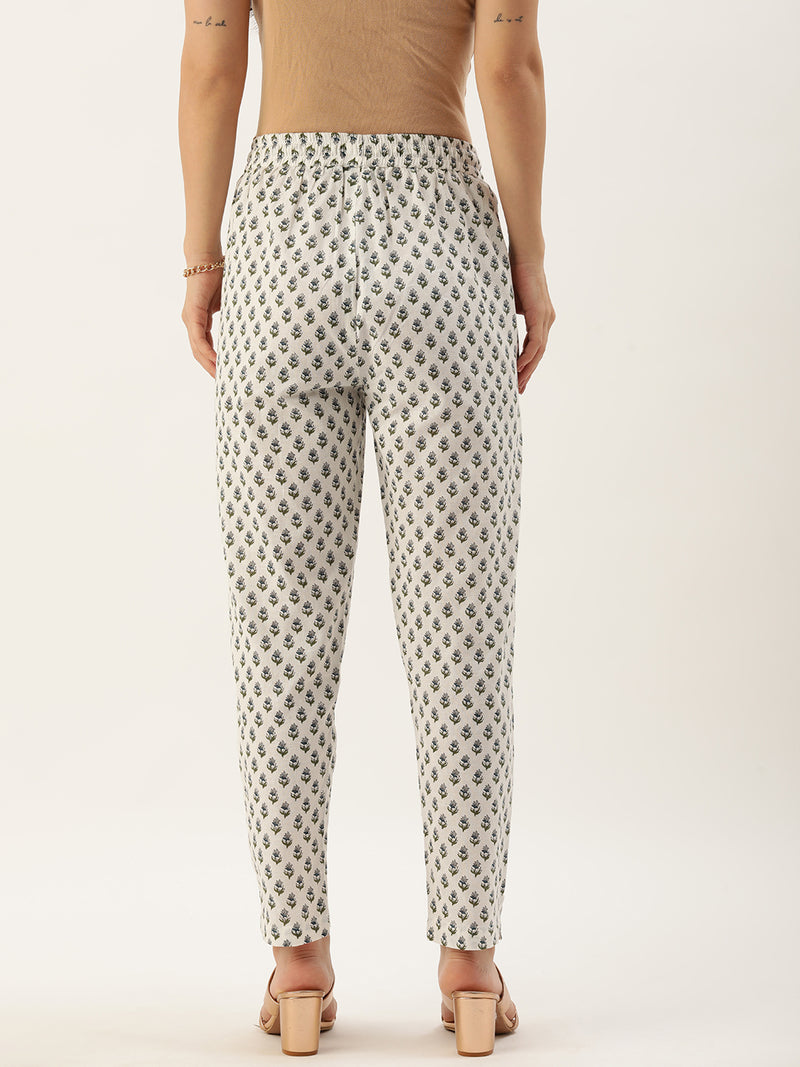 PRINTED TROUSERS WITH POCKETS  Oyster White  ZARA India