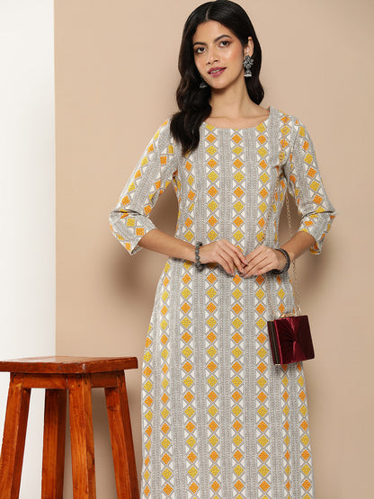 Geometric Printed Cotton Kurta