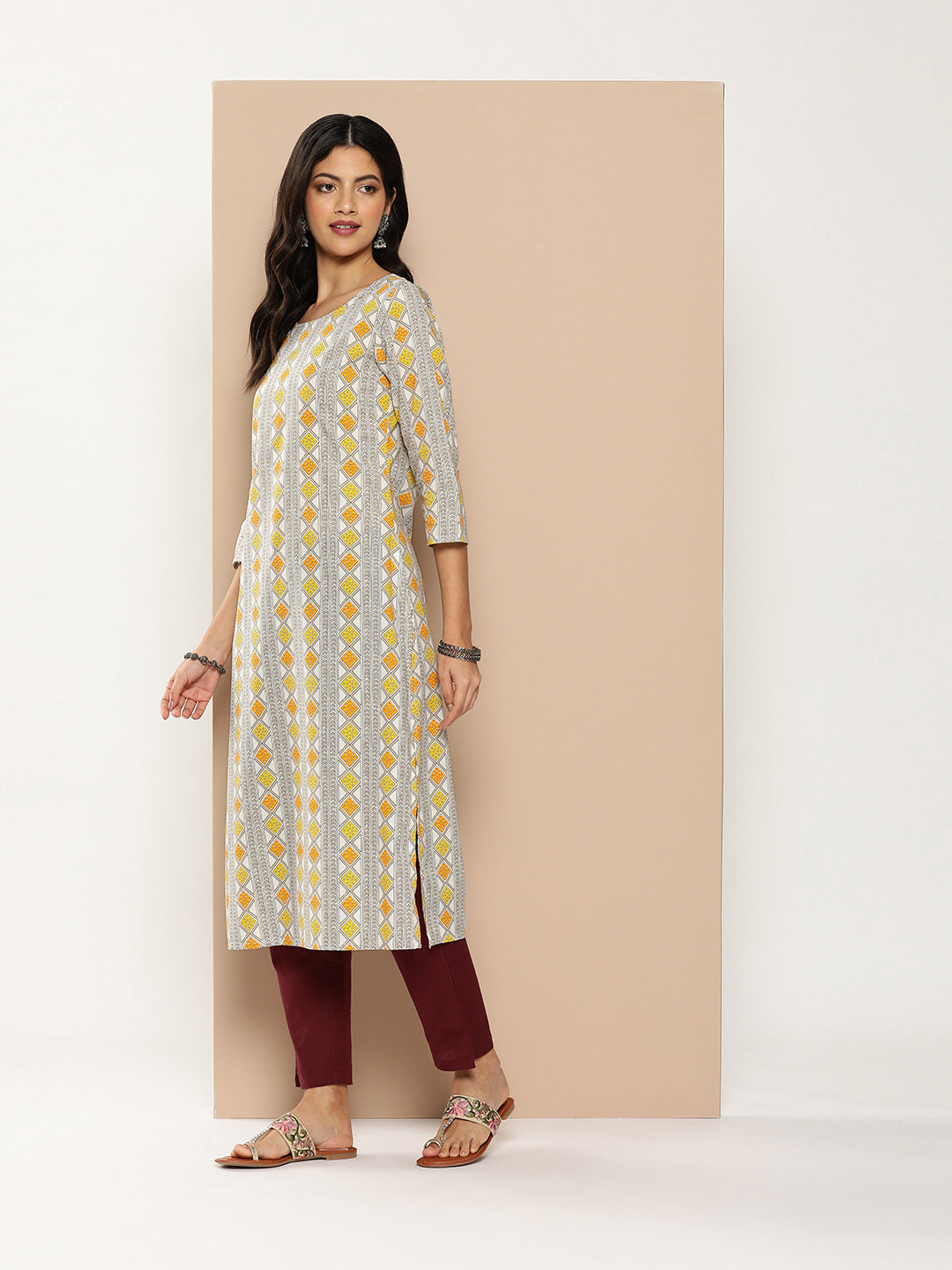 Geometric Printed Cotton Kurta