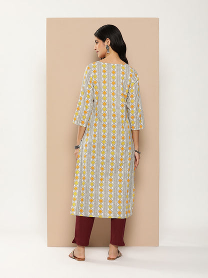 Geometric Printed Cotton Kurta