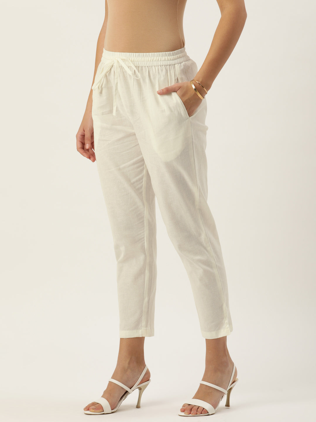 Superette | Wide Leg Tailored Trousers - Ivory