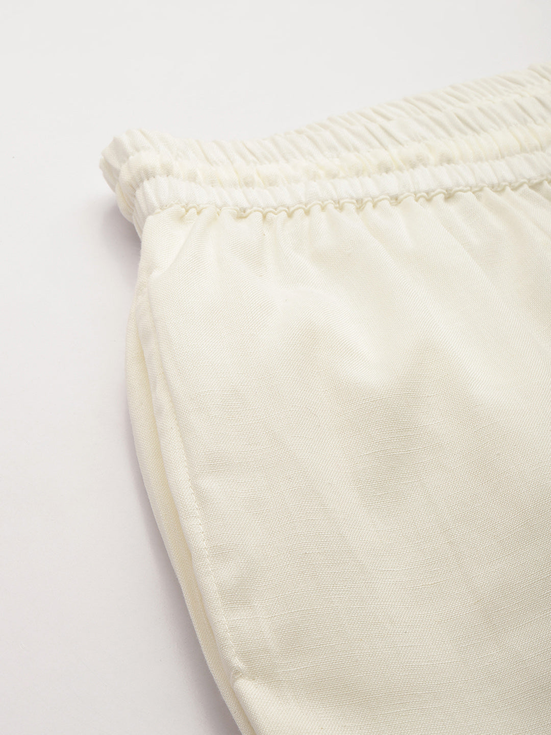 White Solid Pencil Pant