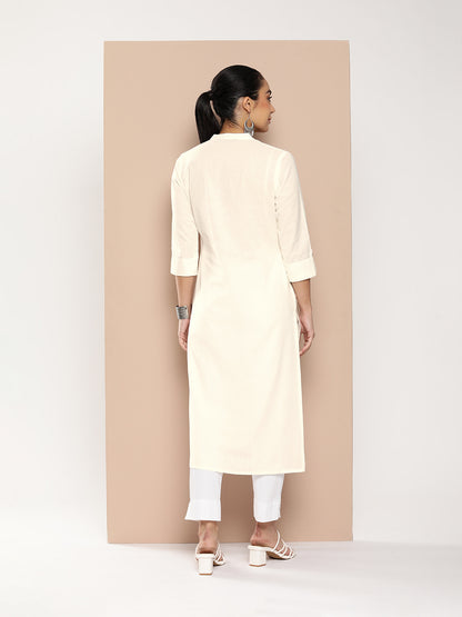 Ivory Mandarin Collar Kurta