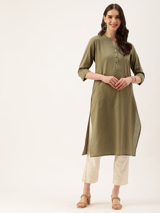 Mashroom Mandarin Collar Kurta