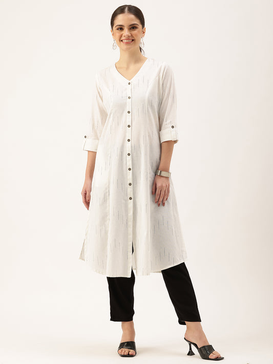 White Printed Kurta