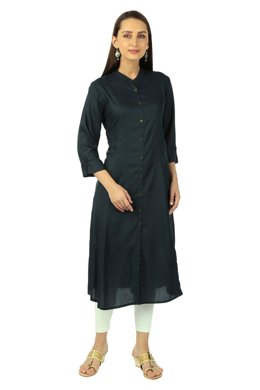 Navy Blue Essential A-Line Kurta