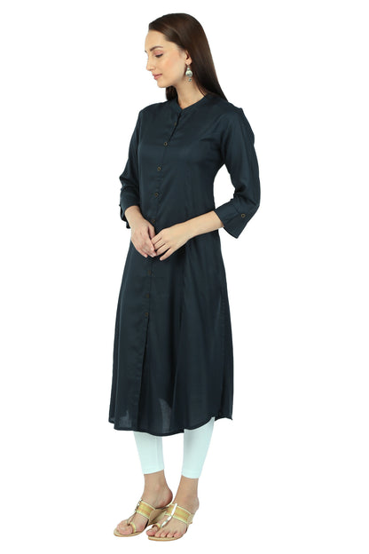 Navy Blue Essential A-Line Kurta