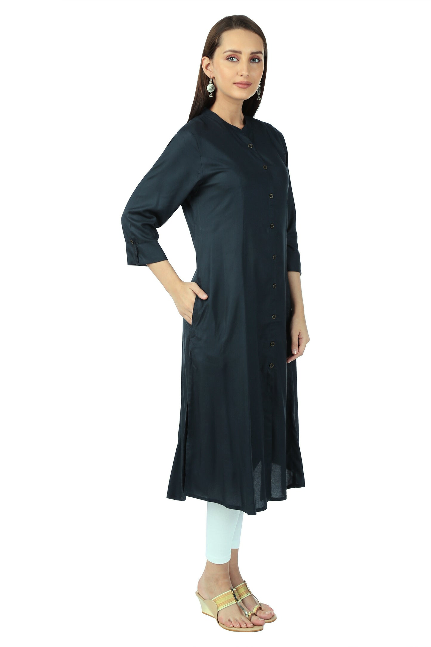 Navy Blue Essential A-Line Kurta