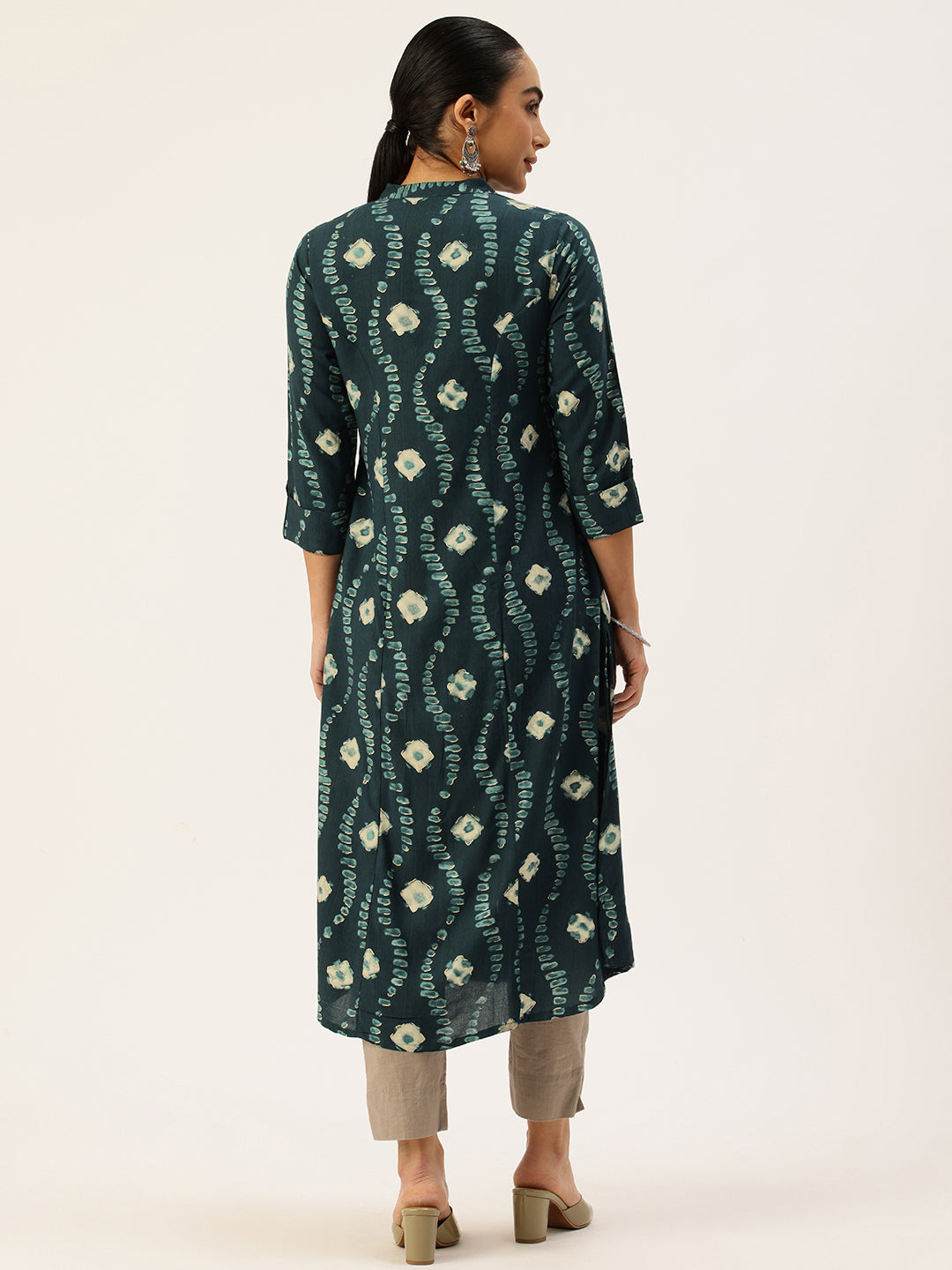 Blue Bandhani Printed Indie Prints Kurta