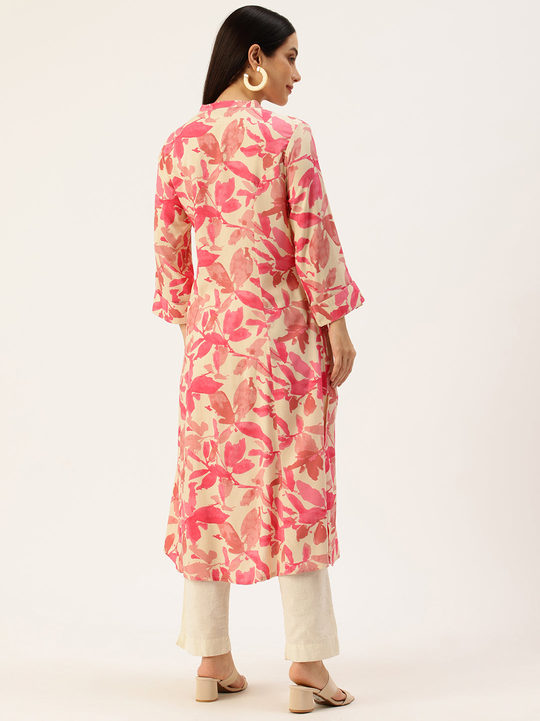 Pink Floral Printed Kurta