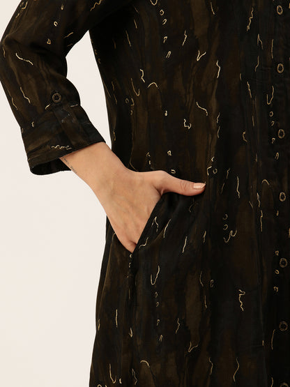 Black Printed Kurta