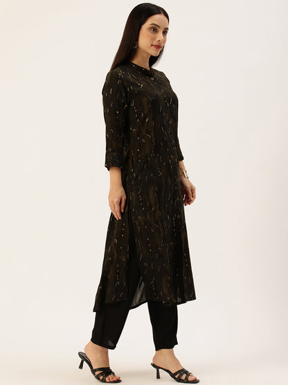 Black Printed Kurta