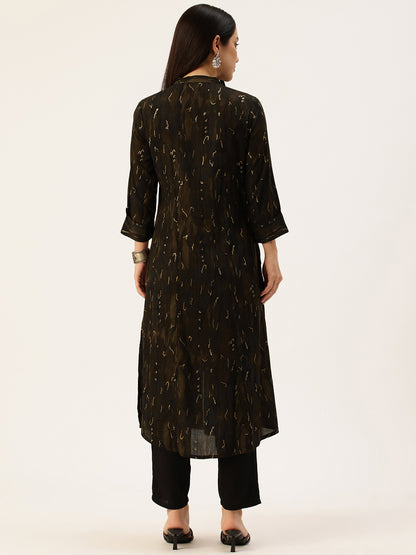 Black Printed Kurta