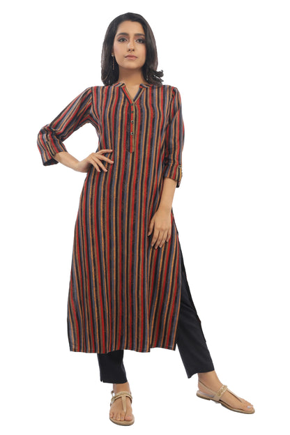 Vibrant Sanganeri Stripe Kurta