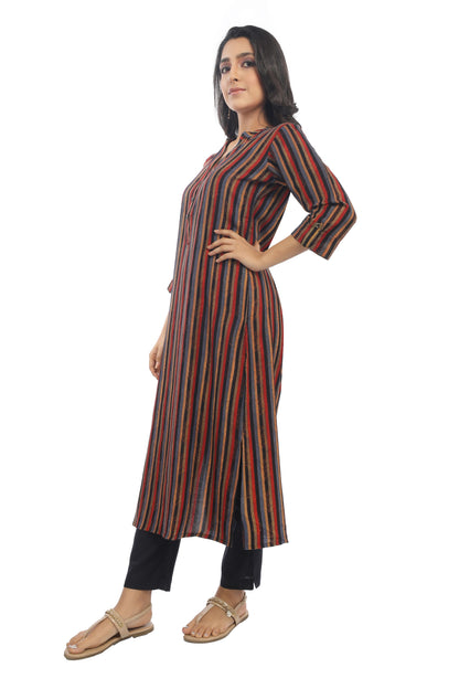 Vibrant Sanganeri Stripe Kurta