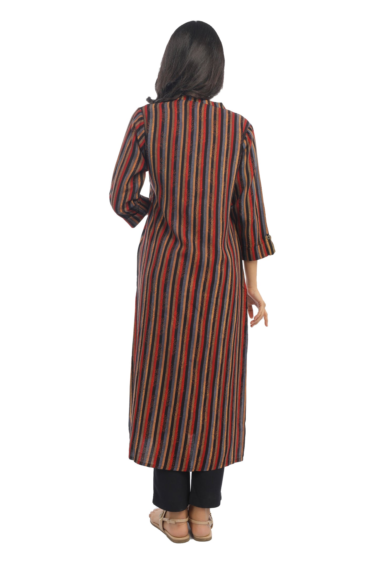 Vibrant Sanganeri Stripe Kurta