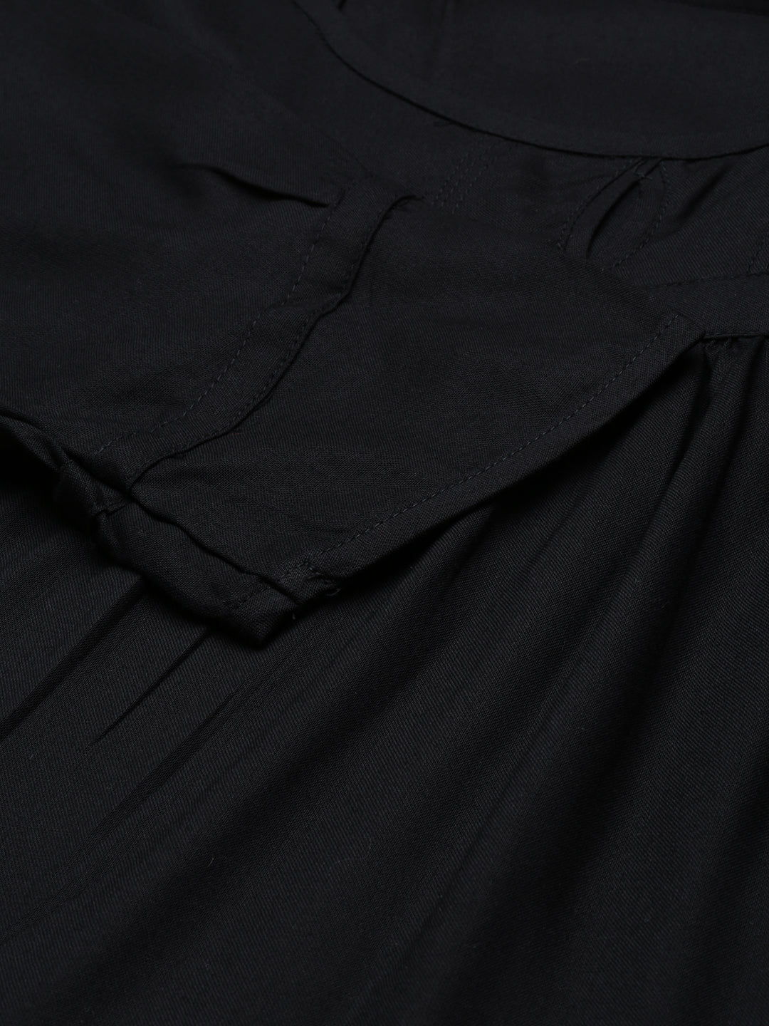 Black Rayon Short Kurta