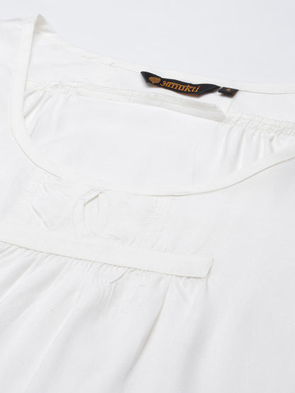 Ivory Rayon Short Kurta