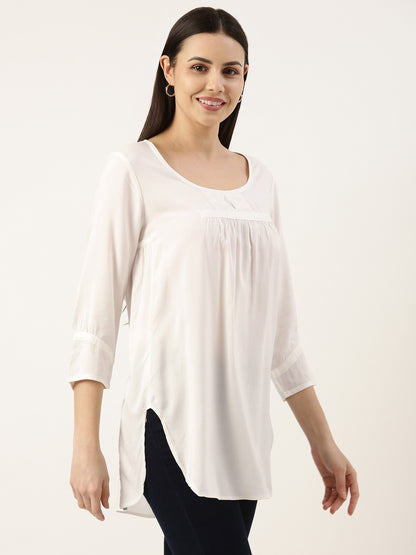 Ivory Rayon Short Kurta